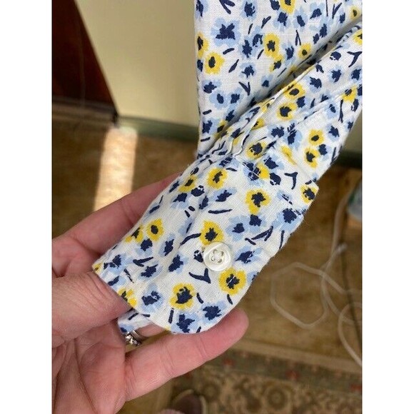 Frank & Eileen Blue and Yellow Button Down Shirt - Picture 5 of 13